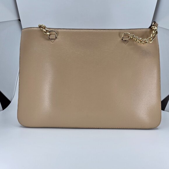 DKNY Creamy Peach Bryant Park East West Chain Tote With Gold Accents - Picture 4 of 15